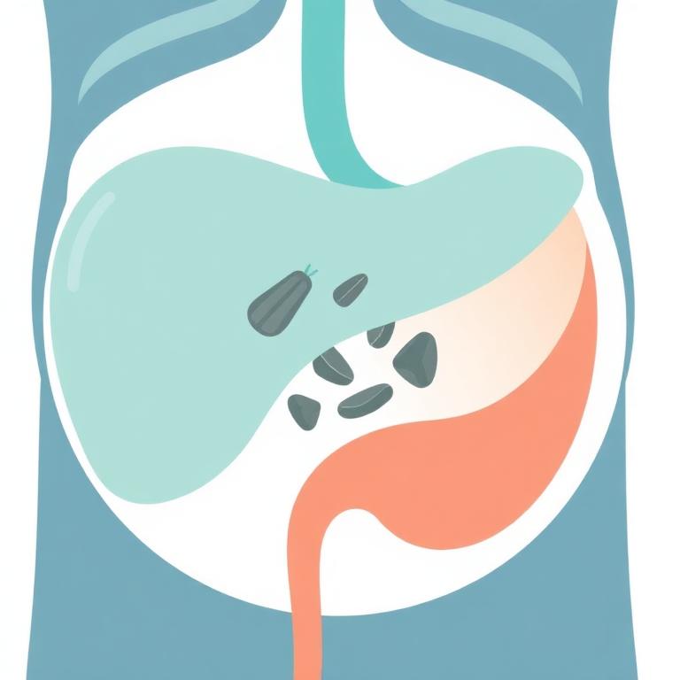 Ilustración médica de Vesícula biliar (cálculos)